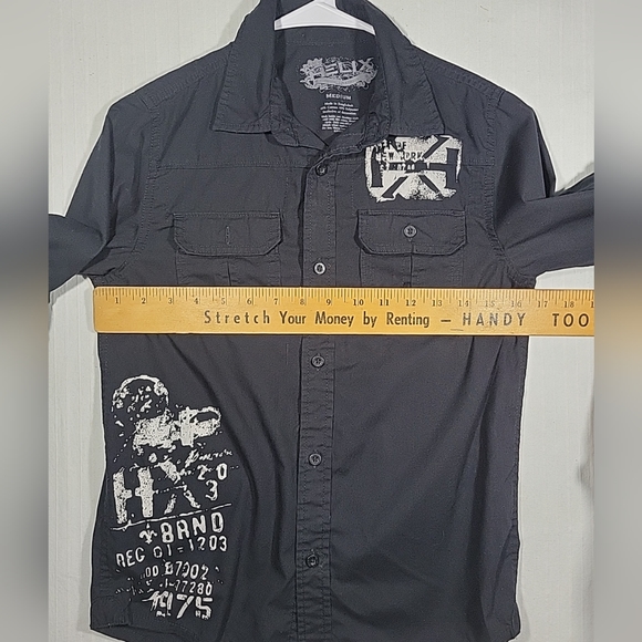Helix Boys Black Long Sleeve Button down Shirt Size Medium - Picture 6 of 8